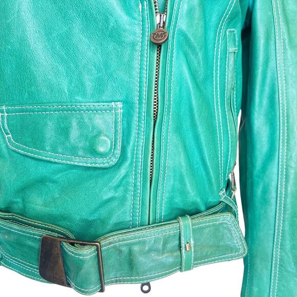 COPY - Matchless Biker Leather Jacket in British Green Size XS (44) - Picture 10 of 11